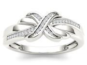 De Couer 10k White Gold 1 10ct TDW Diamond Knot Fashion Ring H I I2