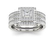 De Couer 14k White Gold 1 1 2ct TDW Diamond Halo Engagement Ring Set H I I2