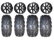 MSA Black Diesel 14 UTV Wheels 28 MotoGrip Tires Honda Pioneer
