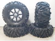 MSA Black Diesel 14 ATV Wheels 26 Moto MTC Tires Kawasaki Teryx Mule