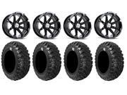 MSA Black Diesel 14 UTV Wheels 28 Kanati Mongrel Tires Honda Pioneer
