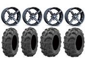 MSA Black Battle 12 ATV Wheels 25 Mud Lite XL Tires Can Am Commander Maverick Renegade Outlander Defender
