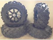 MSA Black Diesel 14 UTV Wheels 26 Black Diamond Tires Yamaha Viking Wolverine YXZ1000R