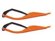 Pair of Orange C A Pro MINI Snowmobile Skis W Black C A Pro Loops