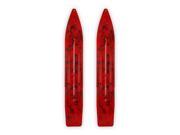 Pair of Black Red Multi Color Swirl Slydog Powder Hound 7 Snowmobile Skis