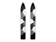 Pair of Black White Gray Urban Camo Slydog Trail 6 Snowmobile Skis