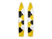Pair of Yellow White Black Urban Camo Slydog Powder Hound 7 Snowmobile Skis