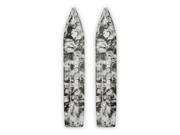 Pair of Black White Multi Color Swirl Slydog Powder Hound 8 Snowmobile Skis