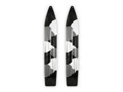 Pair of Black White Gray Urban Camo Slydog Powder Hound 7 Snowmobile Skis