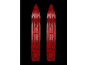 Pair of Black Red Multi Color Swirl Slydog Hell Hound 7 1 4 Snowmobile Skis