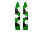 Pair of Green White Black Urban Camo Slydog Powder Hound 8 Snowmobile Skis