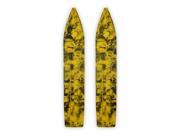 Pair of Black Yellow Multi Color Swirl Slydog Powder Hound 8 Snowmobile Skis