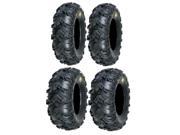 Full set of Sedona Mud Rebel 25x8 12 and 25x10 12 ATV Tires 4
