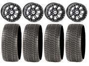 STI HD3 Gloss Black Golf Wheels 12 205x30 12 Tires E Z GO Club Car