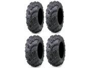 Full set of Maxxis Zilla 27x10 14 and 27x12 14 ATV Mud Tires 4