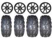 STI HD4 14 Wheels Black 28 MotoGrip Tires Arctic Cat TBX TRV MudPro