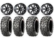 MSA Black Kore 14 ATV Wheels 26 Clincher Tires Sportsman 550 850 1000