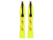 Pair of Neon Yellow Curve XSM Mountain Snowmobile Skis w Black Loops [XSM509200]