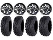 MSA Black Vibe 14 ATV Wheels 26 Bajacross Tires Sportsman 550 850 1000