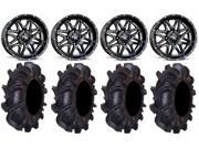 MSA Black Vibe 14 ATV Wheels 32 Silverback Tires Sportsman 550 850 1000