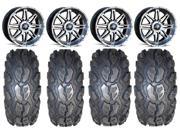 MSA Dark Tint Vibe 14 ATV Wheels 28 MotoGrip Tires Honda Rincon Yamaha Rhino Kawasaki Brute Force Suzuki KingQuad