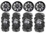 MSA Black Vibe 14 ATV Wheels 26 Moto MTC Tires Sportsman RZR Ranger