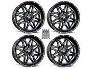 MSA M26 Vibe ATV Wheels Rims Black Mill 14 Sportsman RZR Ranger