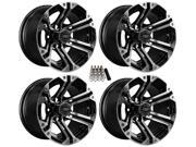 Madjax 12 Nitro Machined Black Golf Cart Wheels Rims 3 4 Yamaha