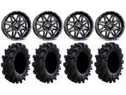 MSA Black Vibe 18 ATV Wheels 36 Intimidator Tires Sportsman RZR Ranger