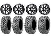 MSA Black Diesel 15 ATV Wheels 27 Ceros Tires Sportsman 550 850 1000