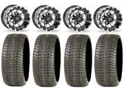 STI HD6 Gloss Black Golf Wheels 12 205x30 12 Tires E Z GO Club Car
