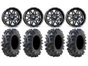MSA Black Vibe 18 ATV Wheels 38 Terminator Tires Sportsman 550 850 1000