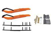 C A Pro Orange XT Snowmobile Skis Complete Kit Polaris Trailing Arm Suspension