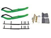 C A Pro Green MTX Snowmobile Skis Complete Kit Polaris Trailing Arm Suspension