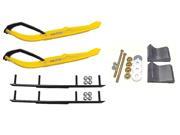 C A Pro Yellow MTX Snowmobile Skis Complete Kit Polaris Trailing Arm Suspension