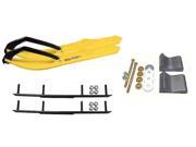 C A Pro Yellow BX Snowmobile Skis Complete Kit Polaris Trailing Arm Suspension