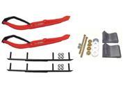 C A Pro Red MTX Snowmobile Skis Complete Kit Polaris Trailing Arm Suspension