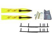 Curve Neon Yellow Xtreme XSM Snowmobile Skis Complete Kit Polaris Edge