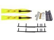 Curve Neon Yellow Xtreme XSM Snowmobile Skis Complete Kit Yamaha 2011 Apex Vector Power Steering