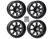 STI HD4 ATV Wheels Rims Matte Black LTD 14 Honda Rincon Yamaha Rhino Kawasaki Brute Force Suzuki KingQuad