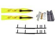 Curve Neon Yellow Xtreme XS Snowmobile Skis Complete Kit Yamaha 2011 Apex Vector Power Steering