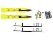 Curve Neon Yellow Xtreme XS Snowmobile Skis Complete Kit Arctic Cat 2010 Twin Spar