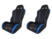 Twisted Stitch Vortex Rear Seats Matte Blk Carbon Blk Blue RZR XP4 1000 Pair