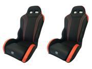 Twisted Stitch Vortex Rear Seats Matte Blk Carbon Blk Orange RZR XP4 1000 Pair