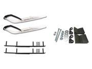 C A Pro White Razor Snowmobile Skis Complete Kit Ski Doo 2016 Newer w T.S. Adjustable Ski