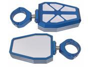 Modquad Blue Billet Side Mirrors w 1.75 Clamps