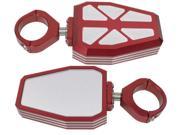 Modquad Red Billet Side Mirrors w 1.75 Clamps