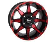 STI HD6 Radiant Red Black Golf Wheel 14x7 4 4 3 3 [14HD604 RED]