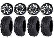 MSA Black Vibe 14 ATV Wheels 30 Bajacross Tires Sportsman RZR Ranger