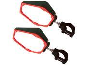 Assault Black Can Am Red Bomber Plastic Mirrors 1.5 Clamps